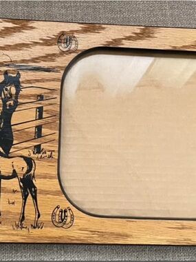 Wooden Horse Wall Picture Frame Western Decor Made in the USA Artist Signed